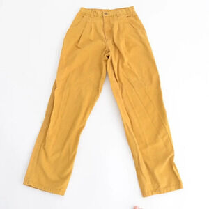 Vintage Oscar de la Reta Mustard High Waisted 100% Cotton Pants  Size 10
